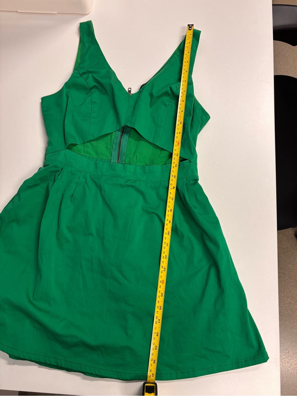 Juniors Material Girl Emerald Green V-Neck Fit & Flare Dress - Picture 6 of 6